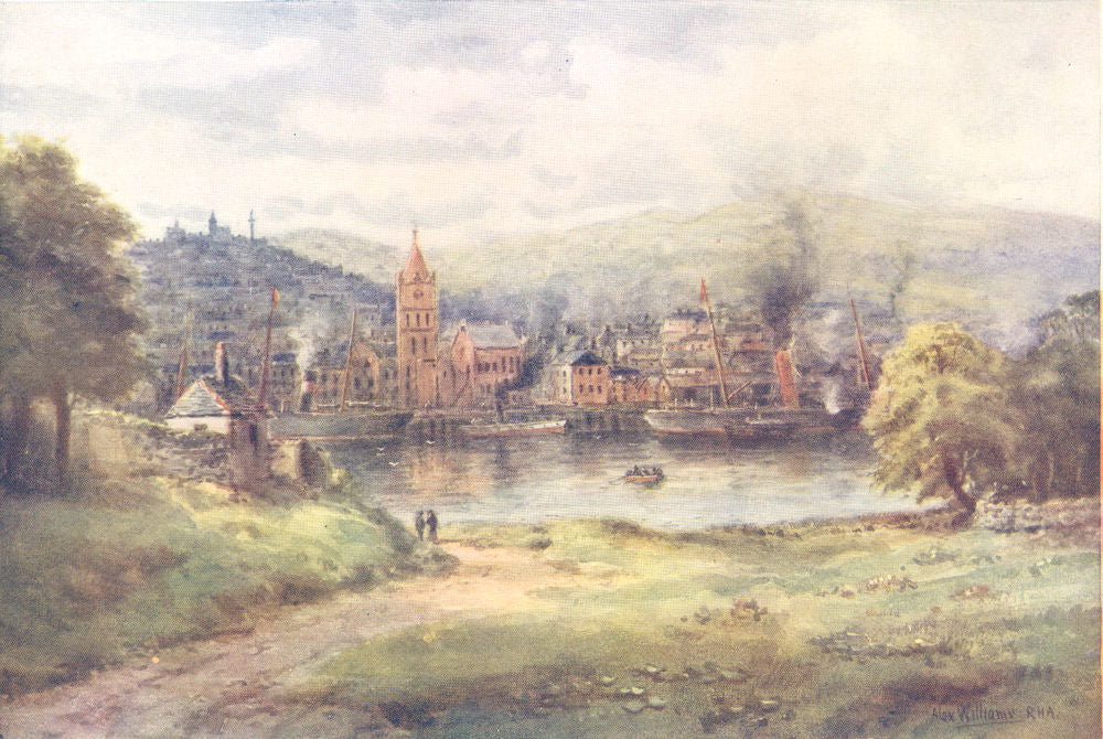 IRELAND. Londonderry from the Waterside 1908 old antique vintage print picture